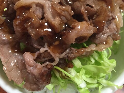 簡単   キャベツ焼肉丼